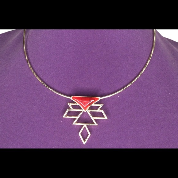 Zad Necklace with red and gold pendant - Picture 3 of 5